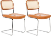 Eetkamerstoelen - Set van 2 - Metaal / Rotan - Bruin
