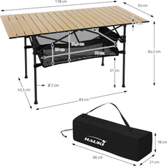 Inklapbare tafel - Campingtafel inklapbaar - Klaptafel - 118x55x64,5 cm - Hauki