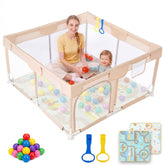 Grondbox - Baby box - Kinderbox - Babybox - Speelbox - 124x124 cm - Bruin - Dripex