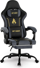 Ergonomische Bureaustoel - Office Chair - Gamestoel - Volwassenen - Zwart/Grijs - SYMINO
