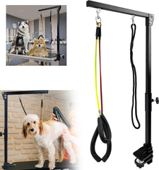 Aufun Huisdieren Grooming Arm met Klem, verstelbare Huisdieren Verzorgingsarm, opvouwbare huisdier borstelen arm, hoogte verstelbaar voor grote en kleine honden(1 stuk)