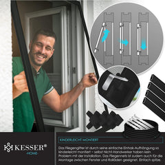 KESSER® Kesser Raamhor - 100x120cm - Vliegenhor - Antraciet