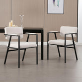 Eetkamerstoelen - Set van 2 - Met armleuning - Beige - Wahson