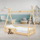 Kinderbed - Peuterbed - Tipi bed - 70x140 cm - Bruin - ML-Design
