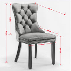 Eetkamerstoelen - Set van 2 - Met Rugleuning - Fluweel - Beige - Kelodan
