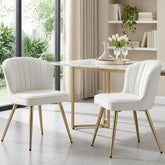 Eetkamerstoelen - Set van 2 - Met Rugleuning - Fluweel - Beige - Ya-Home