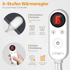 Elektrische onderdeken - Warmtedeken - 1 persoons - 150x80 cm - Antraciet - Sinnlein®
