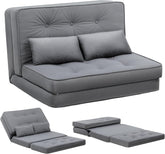 Slaapbank 2 persoons - Logeerbed - Bedbank - 90x210 cm - Grijs - COMHOMA