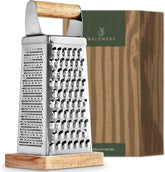 Rasp - Kaasschaaf - Kaasrasp - Blokrasp - 24,5x10,5 cm -RVS - Hout - WALDWERK •