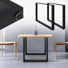 Tafelpoten - Metaal - 70x72 cm - Zwart - ECD Germany •