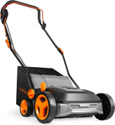VonHaus Kunstgrasborstel, 1800 W, elektrische kunstgrasveegmachine | Bladverzamelaar voor kunstgras, opvangzak van 45 liter, 5 instelbare hoogtes, 380 mm werkbreedte, inklapbare handgreep