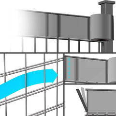KESSER® PVC Inkijkwerende strips, inkijkbescherming, rol, dubbele spijlen, omheining, ondoorzichtig, 70 m x 19 cm, 60 bevestigingsclips, weerbestendig en windscherm, hekfolie, inkijkbescherming, tuin,