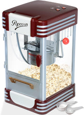 Jago® Popcornmachine retro - 60 l/h, 200 g/10 min, roestvrijstalen pot, voor zoute popcorn - jaren 50-look, professionele popcornmaker, bereider, automaat