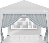 Zijwand voor paviljoen - 3x3m - 2 stuks - Grijs - Tillvex®
