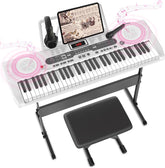 Keyboard - Digitale piano - Piano - 61 toetsen - Wit