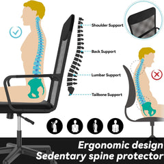 Ergonomische Bureaustoel - Office Chair - Gamestoel - Volwassenen - Zwart •