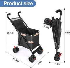 Wedyvko Hondenbuggy voor Kleine en Middelgrote Honden (P08), Groen