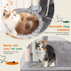 Krabpaal voor katten - 168 cm - Grijs - Nobleza