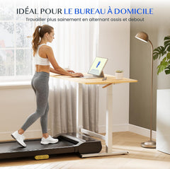 FlexiSpot H7 Plus Draagbare Computertafel 100 x 60 cm – In Hoogte Verstelbaar Bureau met Kantelbaar Plateau, Mobiele Bedtafel voor Bank, Lezen of Werken (Esdoorn)