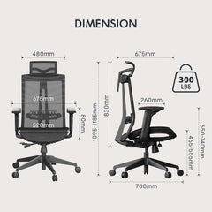 Ergonomische Bureaustoel - Office Chair - Gamestoel - Volwassenen - Zwart - OC22B AIR - FLEXISPOT