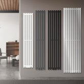 Badkamer radiator - Handdoekradiator - Verwarming Badkamer - 48x160 cm - Zwart - LuxeBath