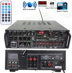 Audio Systems Amplifier Bluetooth-versie Stereo-versterker Draadloos 2-kanaals HIFI Stereo Audio Home Karaoke Power versterker Auto AUDIO(220-V)