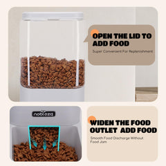 Automatische voerbak kat en hond - Voerautomaat - Voerdispenser - 2 stuks - Grijs - Nobleza