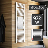 Badkamer radiator - Handdoekradiator - Verwarming Badkamer - 180x60 cm - Wit - Aquamarin