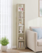 Boekenkast - Boekenrek - Wandkast - 185x30x24 cm - Beige - Hzuaneri
