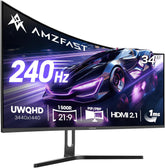 Gaming Monitor - Beeldscherm computer - 34 inch - Curved - 240Hz - UWQHD - Amzfast PRO