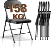 Klapstoelen - Vouwstoelen - Set van 6 - Eettafelstoelen - Zwart
