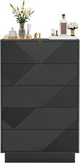 Commode - Dressoir - Ladekast - 60x33,5x94 cm - Zwart - UEV