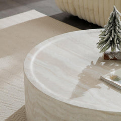 Scandinavische salontafel van GRP met travertinlook - Lichtgewicht, krasbestendig en gemakkelijk schoon te maken