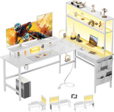 Gaming bureau - Gaming desk - Hoekbureau - 150x100 cm - Wit - HLONONE