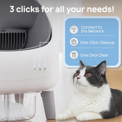 Automatische Kattenbak - Zelfreinigende Kattenbak - Grijs/Wit