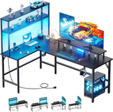 Gaming bureau - Gaming desk - Hoekbureau - 150x50 cm - Zwart - HLDIRECT