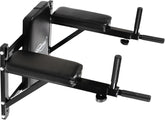 Physionics® Dip-station - voor wandmontage, 4 antislip handgrepen, verstelbaar, met bekleding van kunstleer - dipstangen, rugtrainer, buiktrainer
