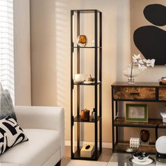 Vloerlamp - Staande lamp - 163 cm - Zwart - COSTWAY