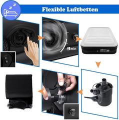 SUBTLETY Luchtbedden, 90 x 187 x 46 cm, eenpersoonsbed, zelfopblazend met snel opblazen/aflaten, elektrische luchtpomp, opvouwbare luchtmatras voor campinguitstapjes, draagvermogen tot 300 kg