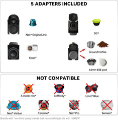 Koffiemachine - Espressomachine - Koffiecupmachine - Zwart - HIBREW •