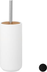 toiletborstel met houder - 33,5 x 10 cm - staand - modern - wit