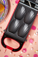 Trebs Snackmaker - Wafels Donuts Cake Pops Koekjes en meer - 6-in-1 Wafelijzer met recepten - 99356 - Rood