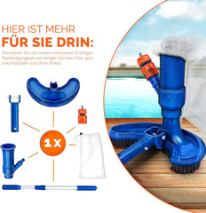 Tillvex® Zwembad Stofzuiger - Bodemzuiger - Reinigingsset - Blauw