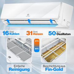 Split Unit Airco - Airconditioning - Warm & Koud - 12000 BTU - Wit - KESSER®