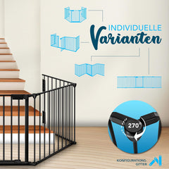 Veiligheidshek - Haardscherm - Hondenhek - 240cm - Zwart - KIDUKU®