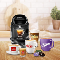 Bosch Tassimo Style TAS1102 Koffiezetapparaat, 70 dranken, volautomatisch, geschikt voor alle kopjes, ruimtebesparend, 1400 W, zwart