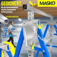 MASKO® Schraag - Telescopisch Werkbok - Hoogte verstelbaar - Blauw