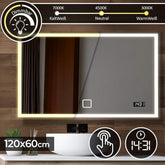 Badkamerspiegel met verlichting - Wandspiegel - 120x60 cm - Jago