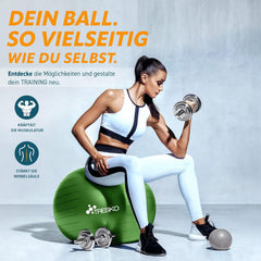 Fitness bal - Yoga bal - Pilates bal - Zwangerschapsbal - 75 cm - Groen - TRESKO