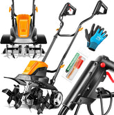 MASKO® elektrische motorhak 1500 Watt | 45 cm werkbreedte 20 cm werkdiepte | grondhak | akkerfrees landbouwer tuinfrees | elektrische hak | inklapbare handgreep | metalen behuizing | transportwielen